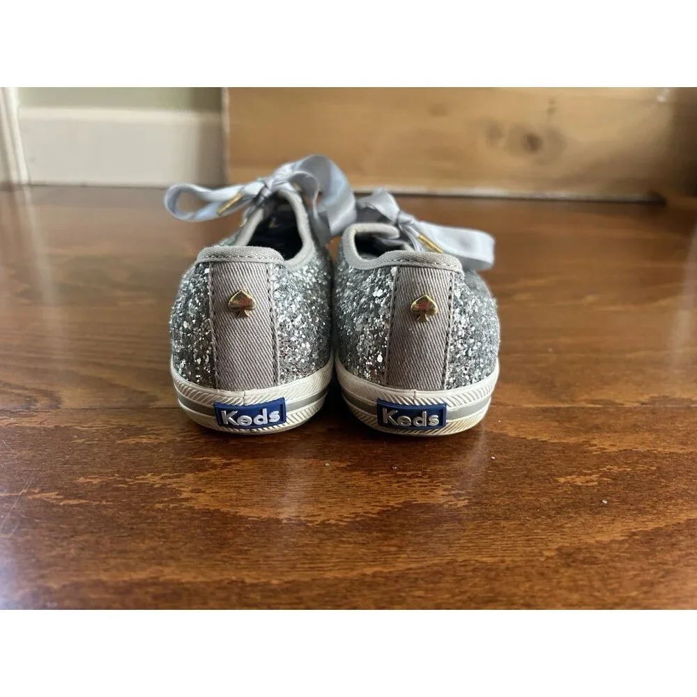 Keds x Kate Spade Sneakers‎ Women's Size 5 Glitter Bride Wedding Silver